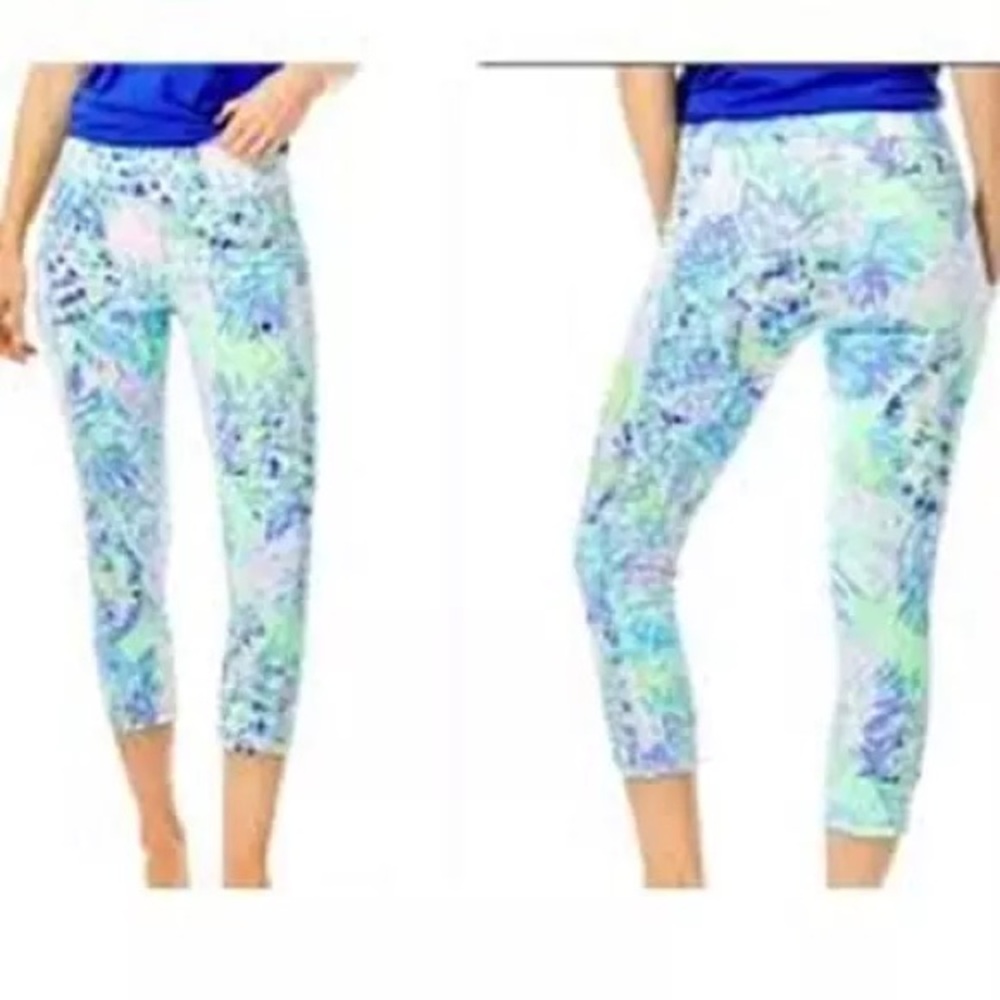 LILLY PULITZER WEEKENDER LUXLETIC HIGH RISE CAPRI LEGGINGS WOMEN SZ XS